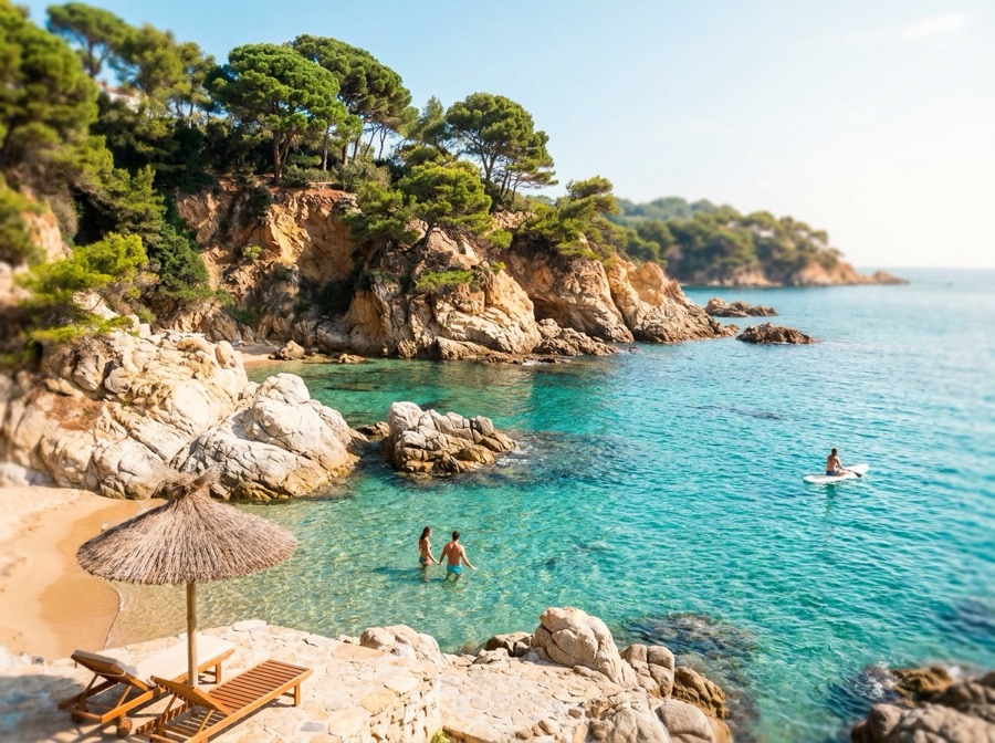 A turquoise cove near the coast