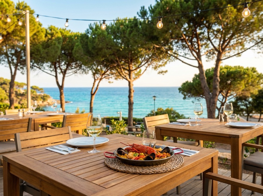 Restaurant terrace at the property